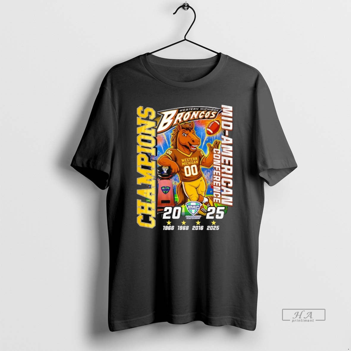 Official Western Michigan Broncos 2025 3 Time Mac Champions - T-Shirt, Sweatshirt, Hoodie