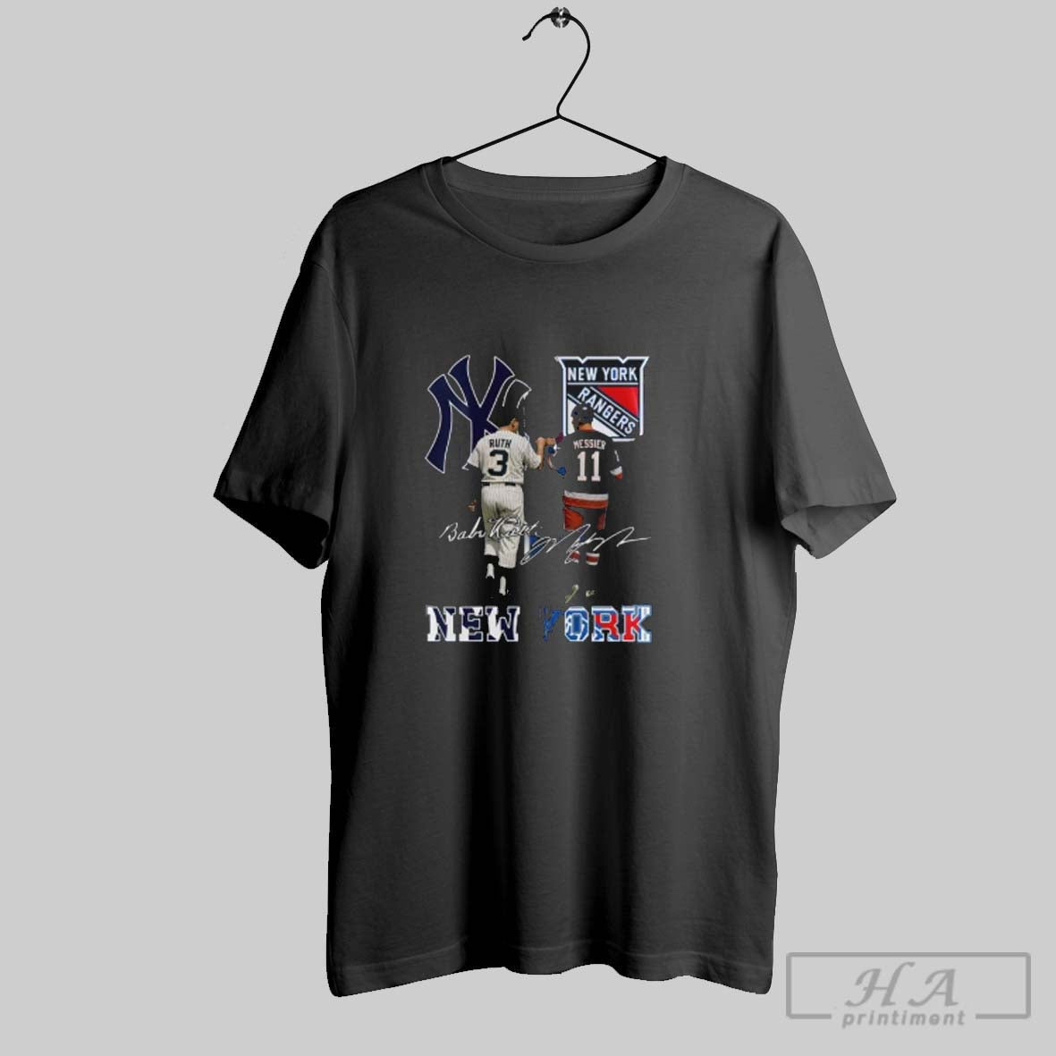 Official Yankees Babe Ruth And Rangers Mark Messier Unisex T-shirt, Sweatshirt, Hoodie, Long Sleeve Tee - T-Shirt, Sweatshirt, Hoodie