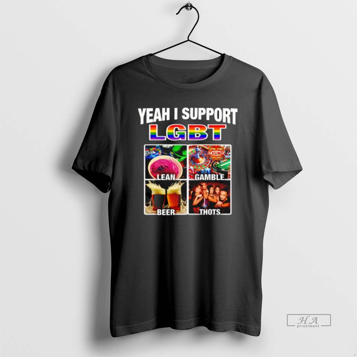 Official Yeah I Support Lgbt Casino Lean Gamble Beer Thots - T-Shirt, Sweatshirt, Hoodie