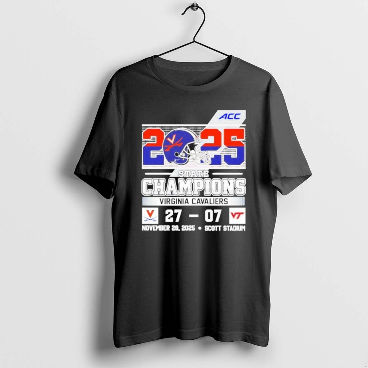 Official Mswbgx0l Virginia Cavaliers 2025 State Champions 27 07 Virginia Tech Score - T-Shirt, Sweatshirt, Hoodie