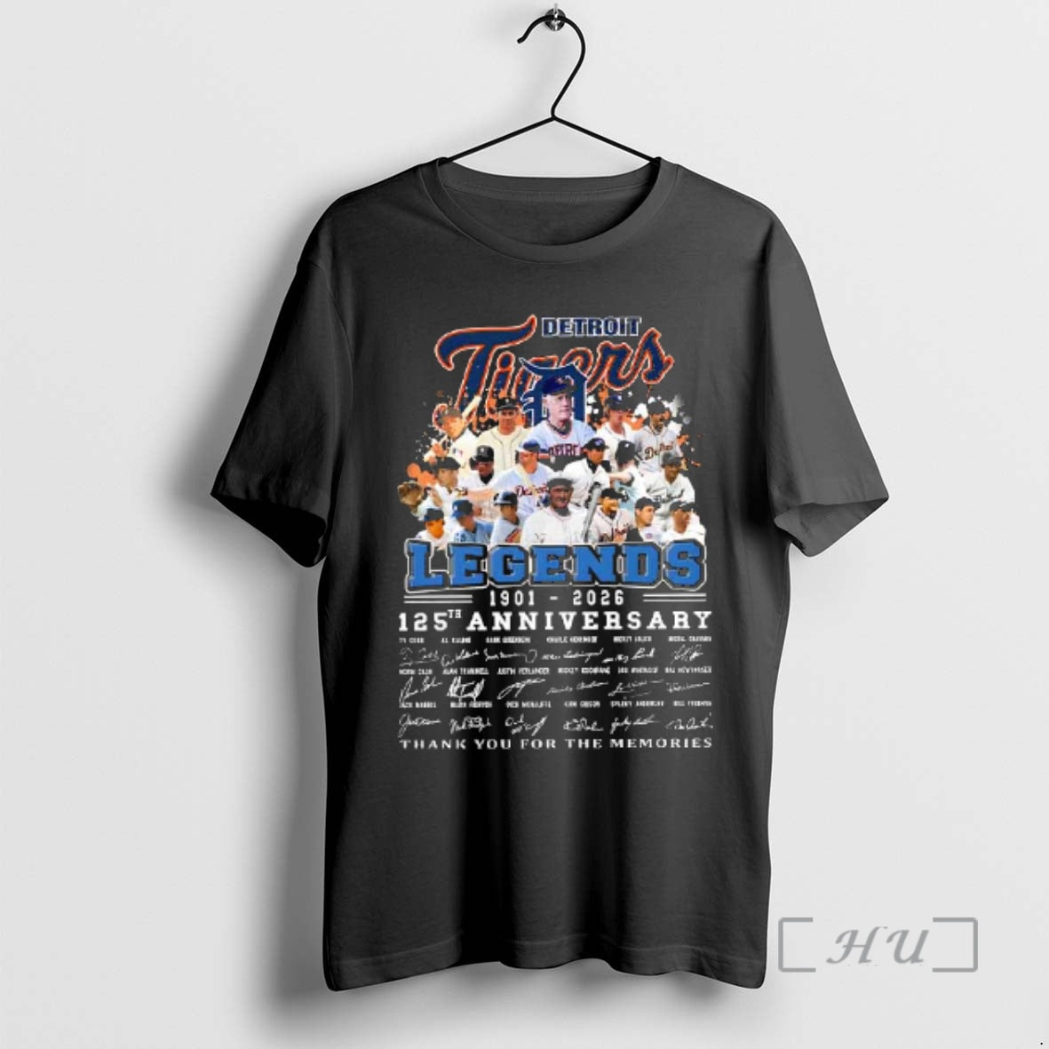 Officials 125th Anniversary 1901 2026 Ty Cobb And Legends Detroit Lions Thank You For The - T-Shirt, Sweatshirt, Hoodie