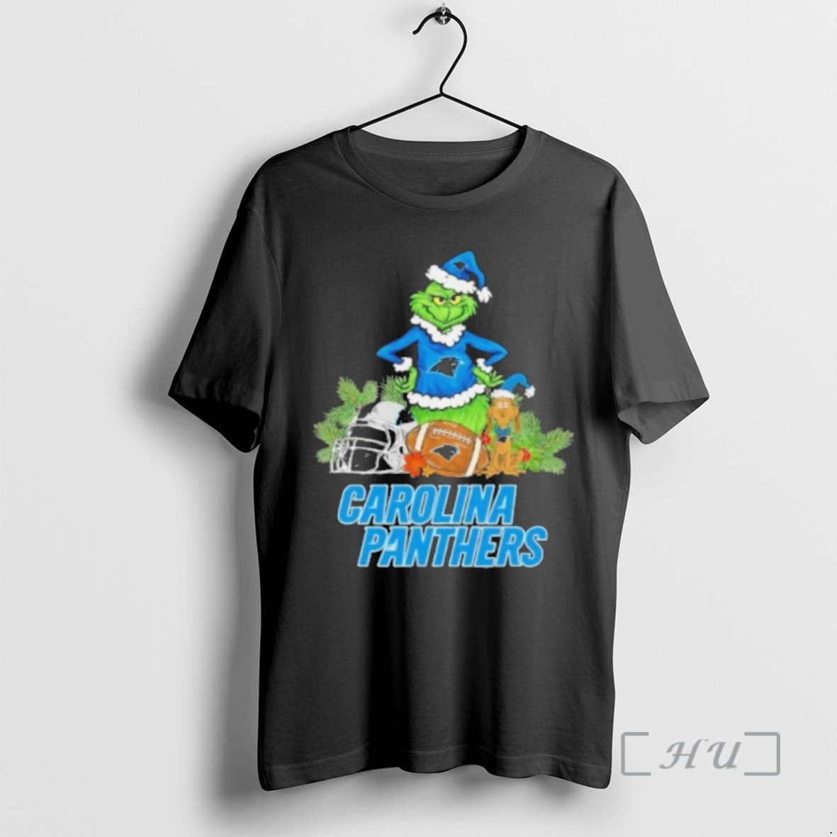 Officials 2025 Santa Grinch X Dog Ball Merry Christmas Carolina Panthers Logo Premium T Shirts - T-Shirt, Sweatshirt, Hoodie