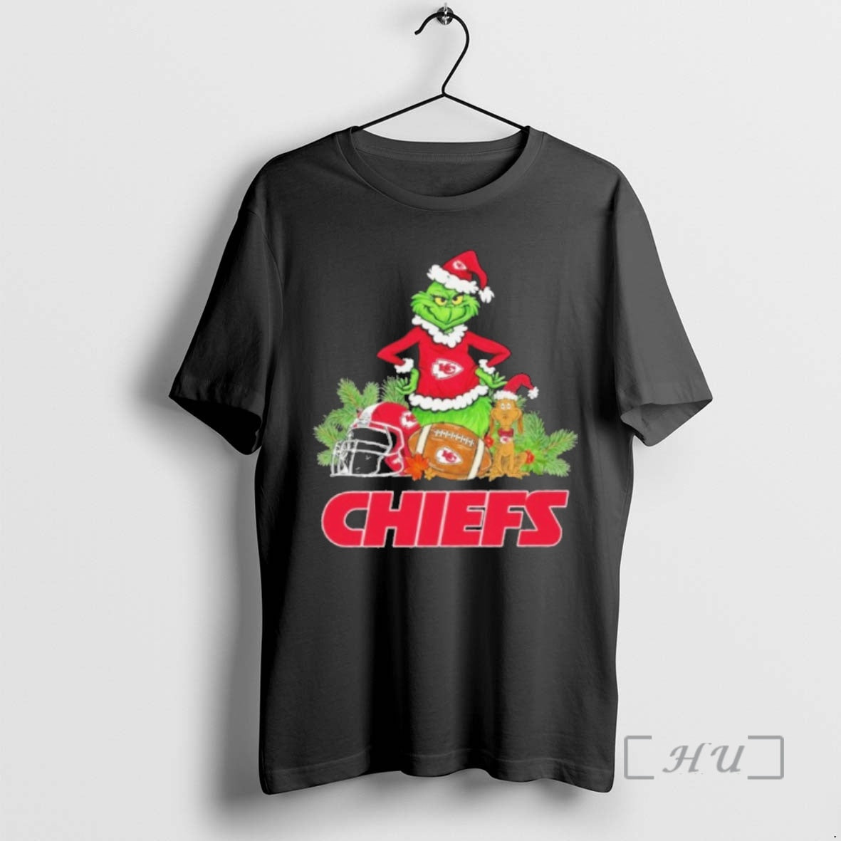 Officials 2025 Santa Grinch X Dog Ball Merry Christmas Chiefs Logo Premium T Shirts Sweater - T-Shirt, Sweatshirt, Hoodie