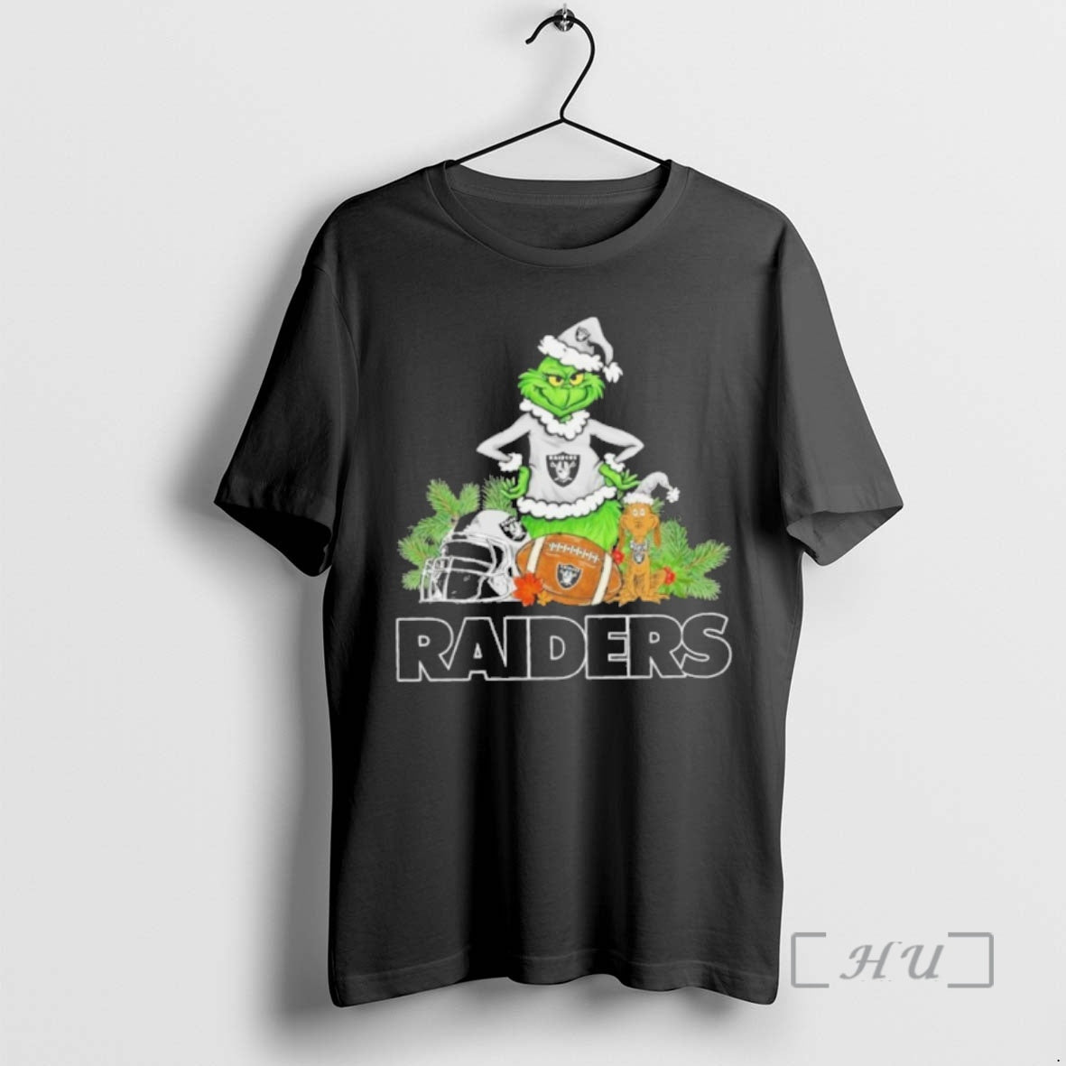 Officials 2025 Santa Grinch X Dog Ball Merry Christmas Raiders Logo Premium T Shirts Sweater - T-Shirt, Sweatshirt, Hoodie