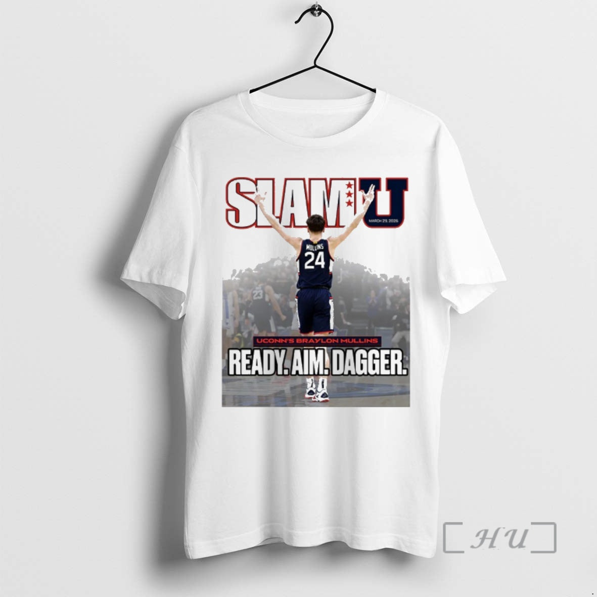 Officials 2026 Slam U Cover Uconn Huskies Braylon Mullins Ready Aim Dagger Premium T Shirts - T-Shirt, Sweatshirt, Hoodie