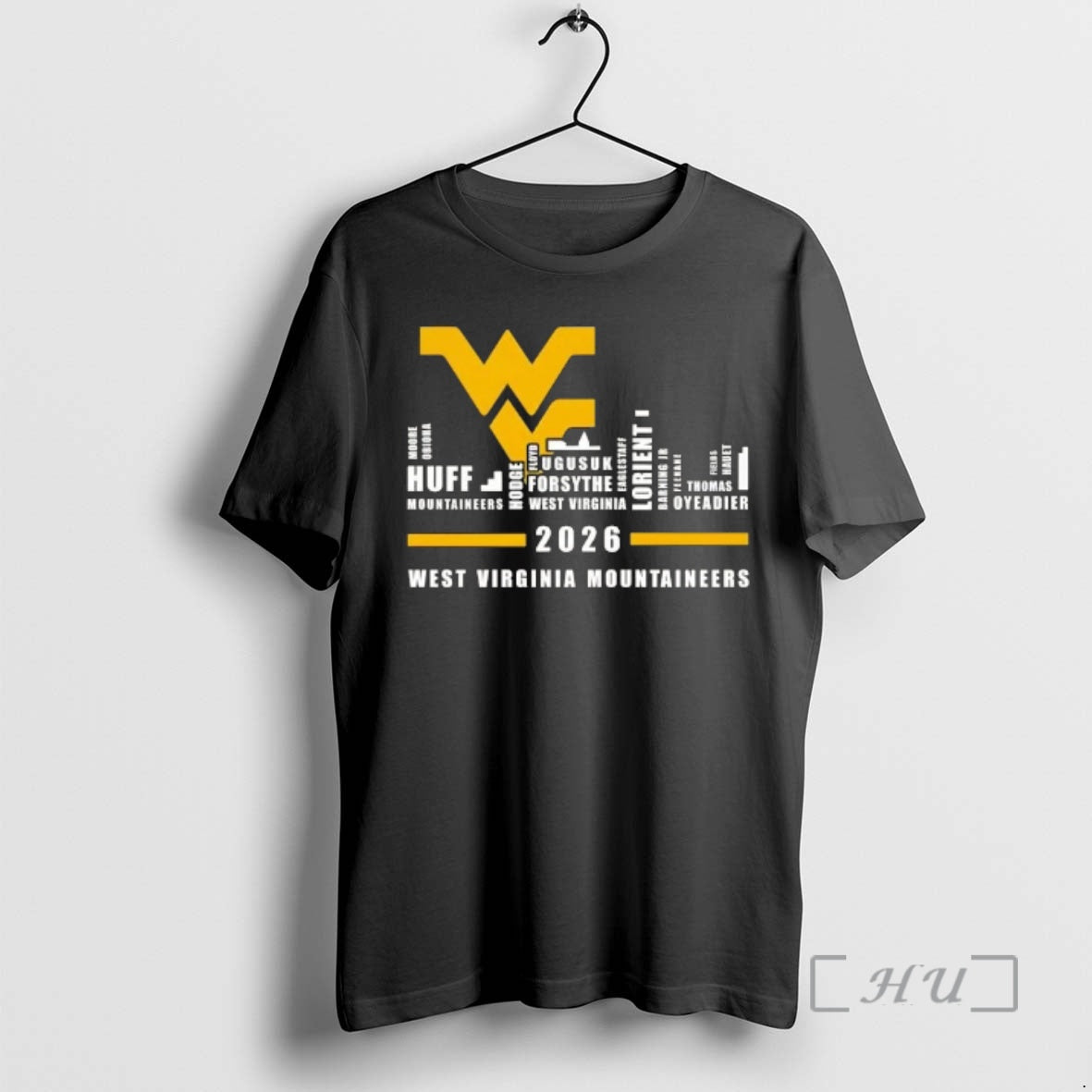 Officials 2026 West Virginia Mountaineers All Names City Skyline - T-Shirt, Sweatshirt, Hoodie