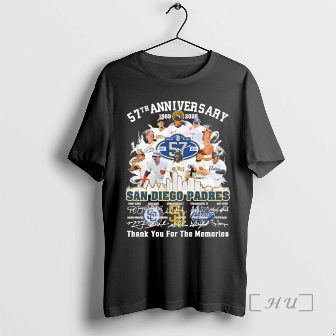Officials 57th Anniversary 1969 2026 San Diego Padres Randy Jones And Legends Skyline Signatures Premium - T-Shirt, Sweatshirt, Hoodie