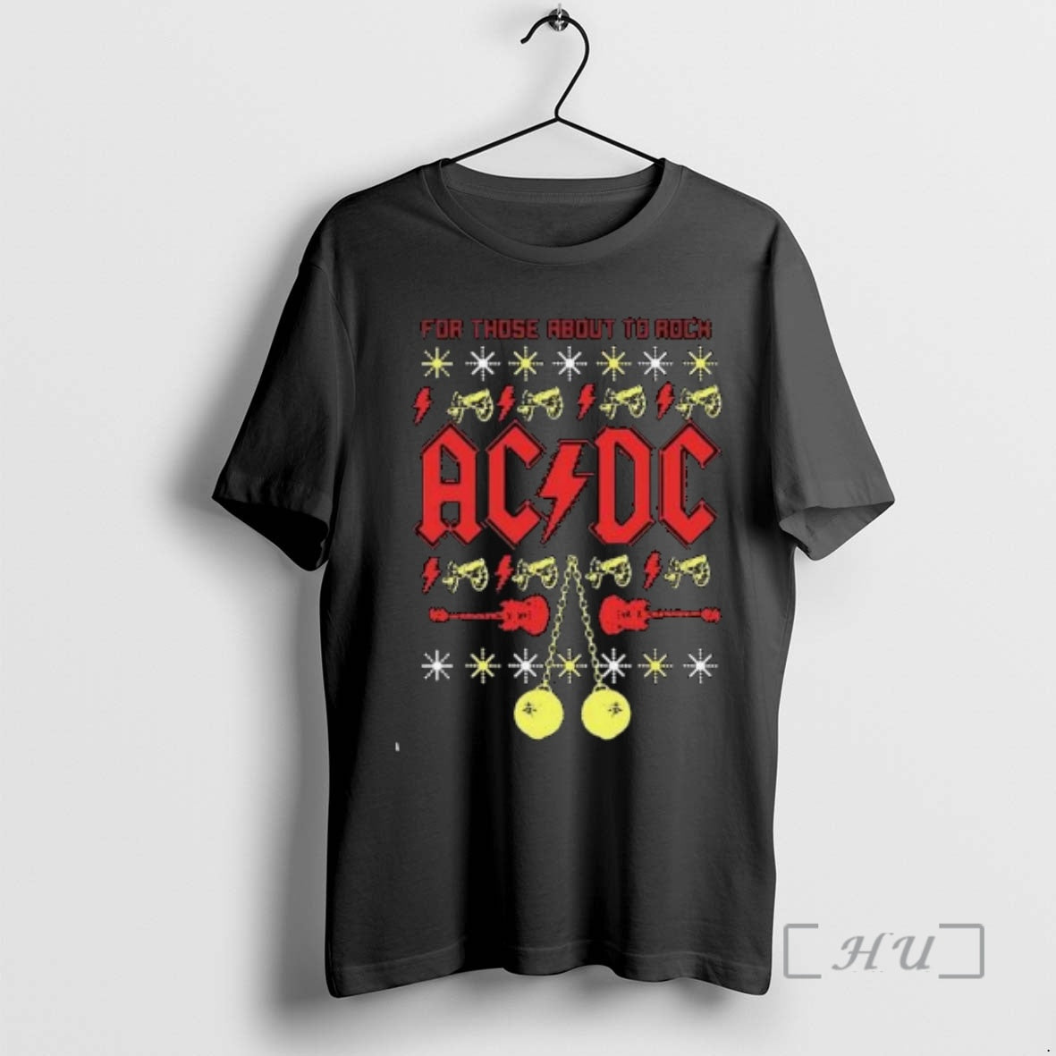 Officials Acdc For Those About To Rock Festive 2025 Holiday Circle Black Premium T Shirts - T-Shirt, Sweatshirt, Hoodie