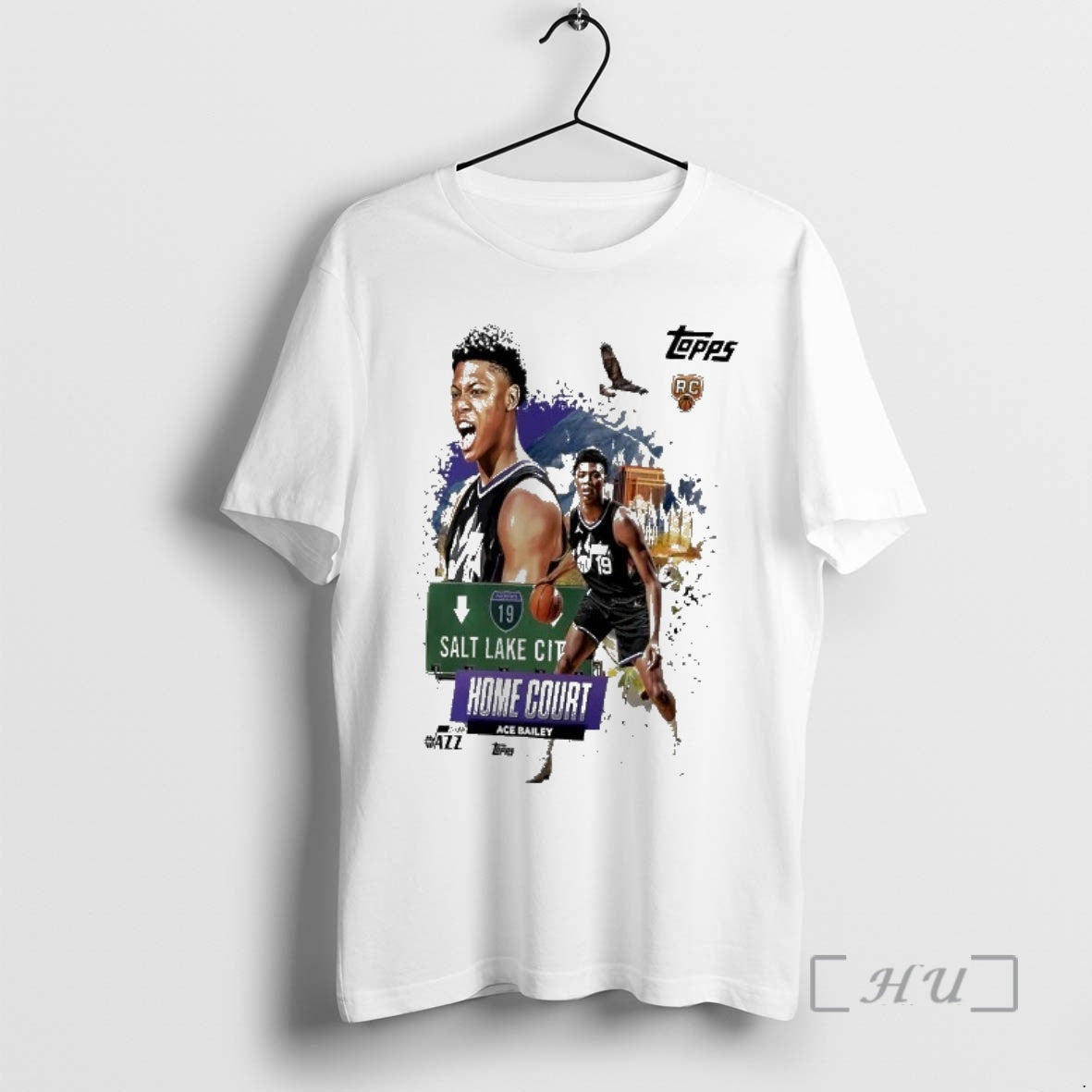 Officials Ace Bailey Utah Jazz Topps Home Court Graphic Unisex T-shirt, Sweatshirt, Hoodie, Long Sleeve Tee - T-Shirt, Sweatshirt, Hoodie