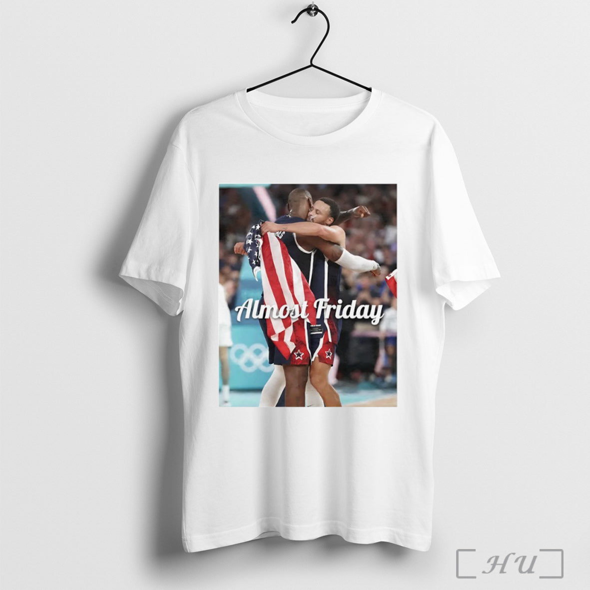 Officials Almost Friday Bron And Steph Olympics T Shirt Unisex T-shirt, Sweatshirt, Hoodie, Long Sleeve Tee - T-Shirt, Sweatshirt, Hoodie