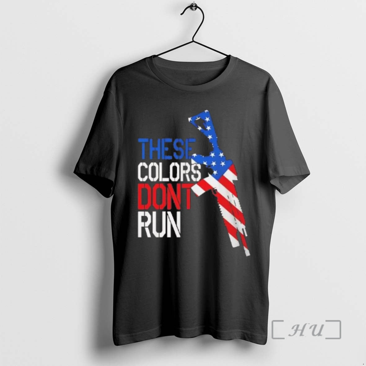 Officials American Flag Rifle These Colors Dont Run - T-Shirt, Sweatshirt, Hoodie
