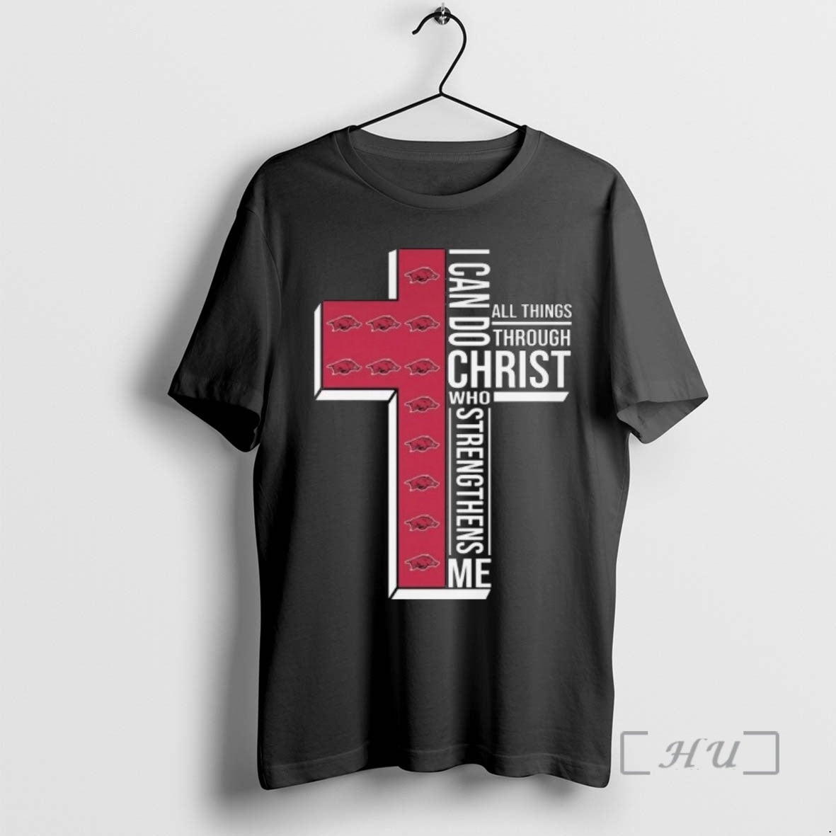 Officials Arkansas Razorbacks I Can Do All Things Through Christ Who Strengthens Me Cross Premium - T-Shirt, Sweatshirt, Hoodie