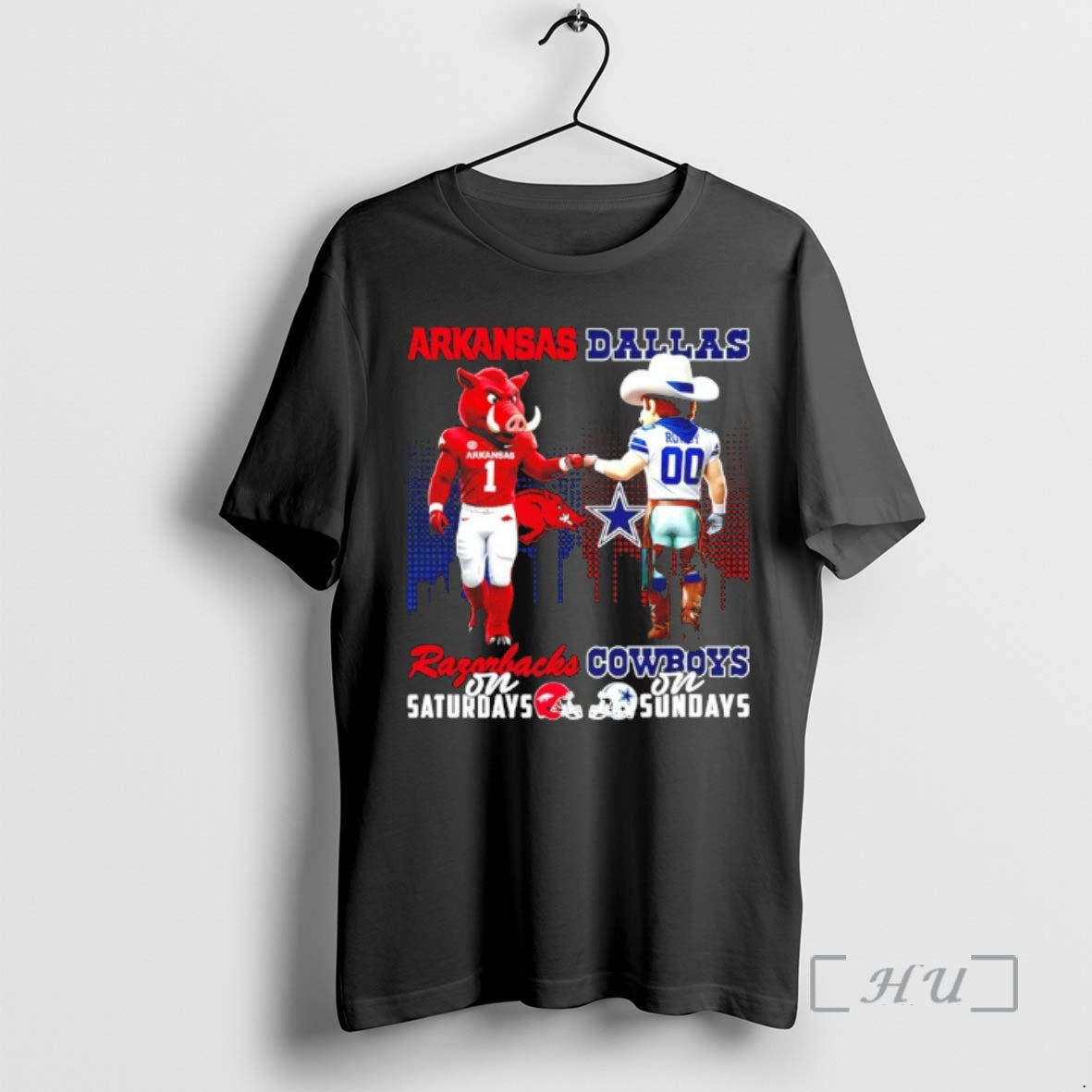 Officials Arkansas Razorbacks On Saturdays Vs Dallas Cowboys On Sundays Mascot Skyline Premium T Shirts - T-Shirt, Sweatshirt, Hoodie