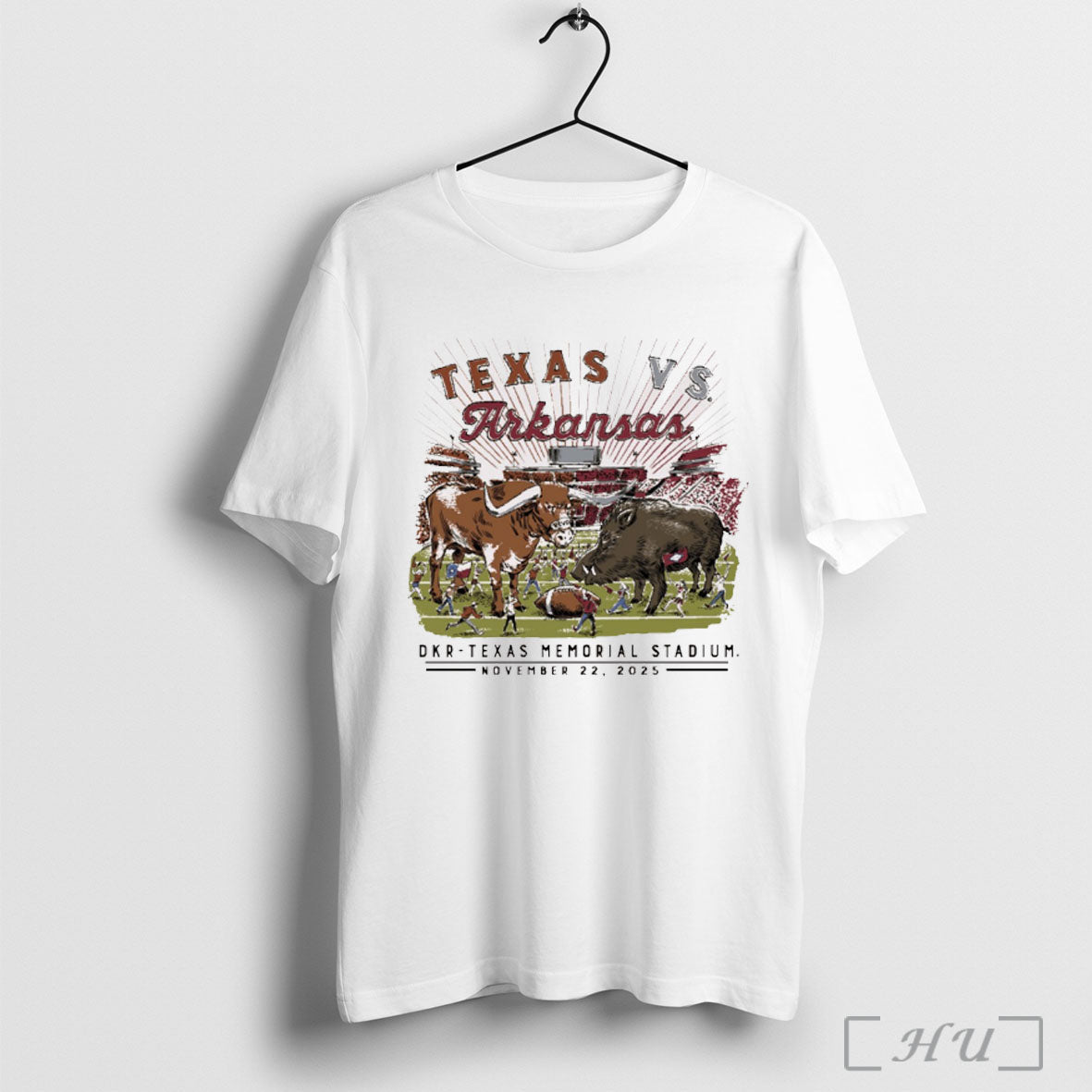 Officials Arkansas Razorbacks Vs Texas Longhorns Game Day November 22 2025 Dkr Texas Memorial Stadium - T-Shirt, Sweatshirt, Hoodie