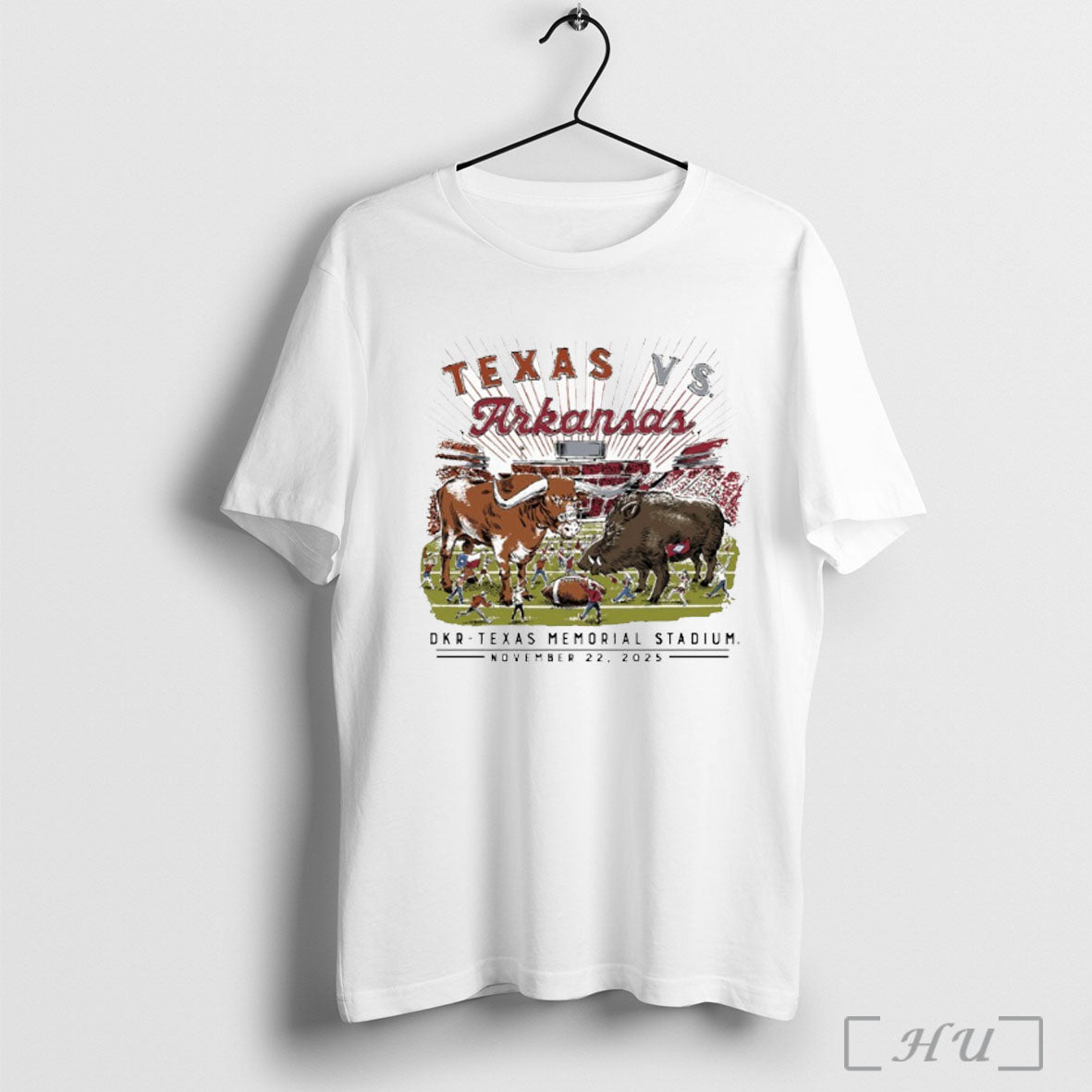 Officials Arkansas Vs Texas Longhorns Game Day 2025 November 22 T Shirt Unisex T-shirt, Sweatshirt, Hoodie, Long Sleeve Tee - T-Shirt, Sweatshirt, Hoodie