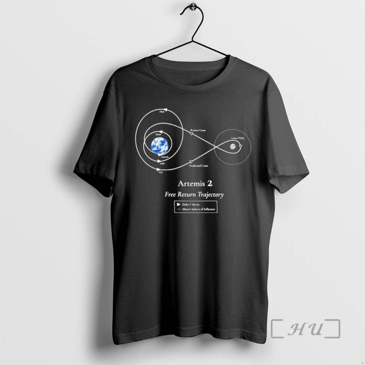 Officials Artemis 2 Mission Free Return Trajectory Space Mission Unisex T-shirt, Sweatshirt, Hoodie, Long Sleeve Tee - T-Shirt, Sweatshirt, Hoodie