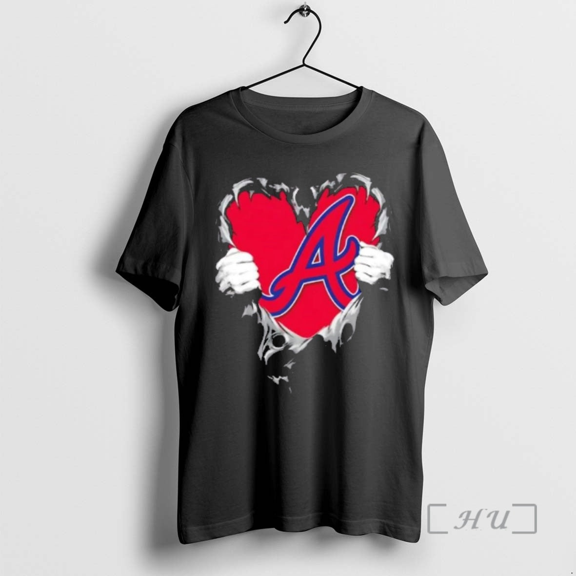 Officials Atlanta Braves Rip The Chest Forever In My Heart - T-Shirt, Sweatshirt, Hoodie