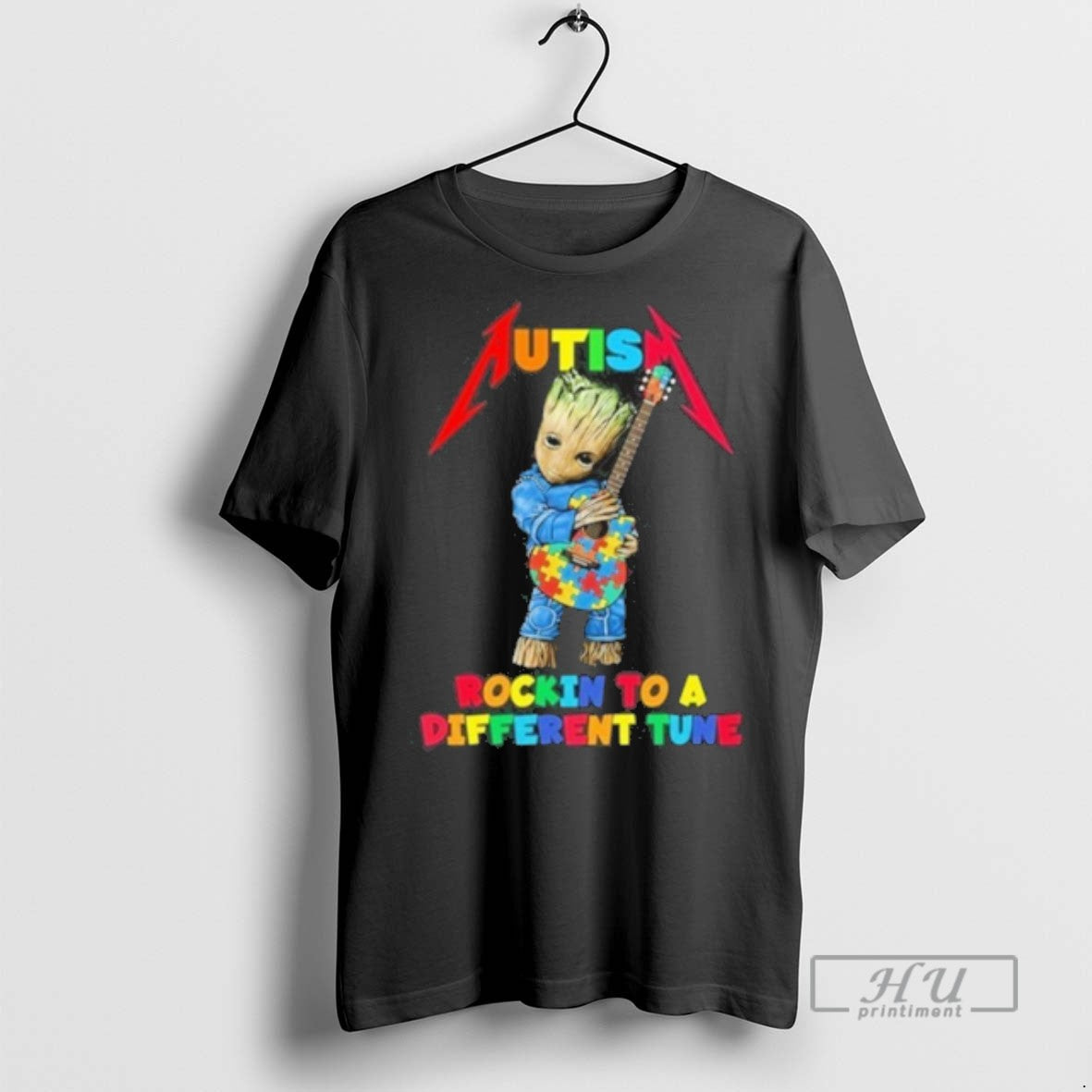 Officials Autism Groot Autism Rockin To A Different Tune T Shirts Unisex T-shirt, Sweatshirt, Hoodie, Long Sleeve Tee - T-Shirt, Sweatshirt, Hoodie
