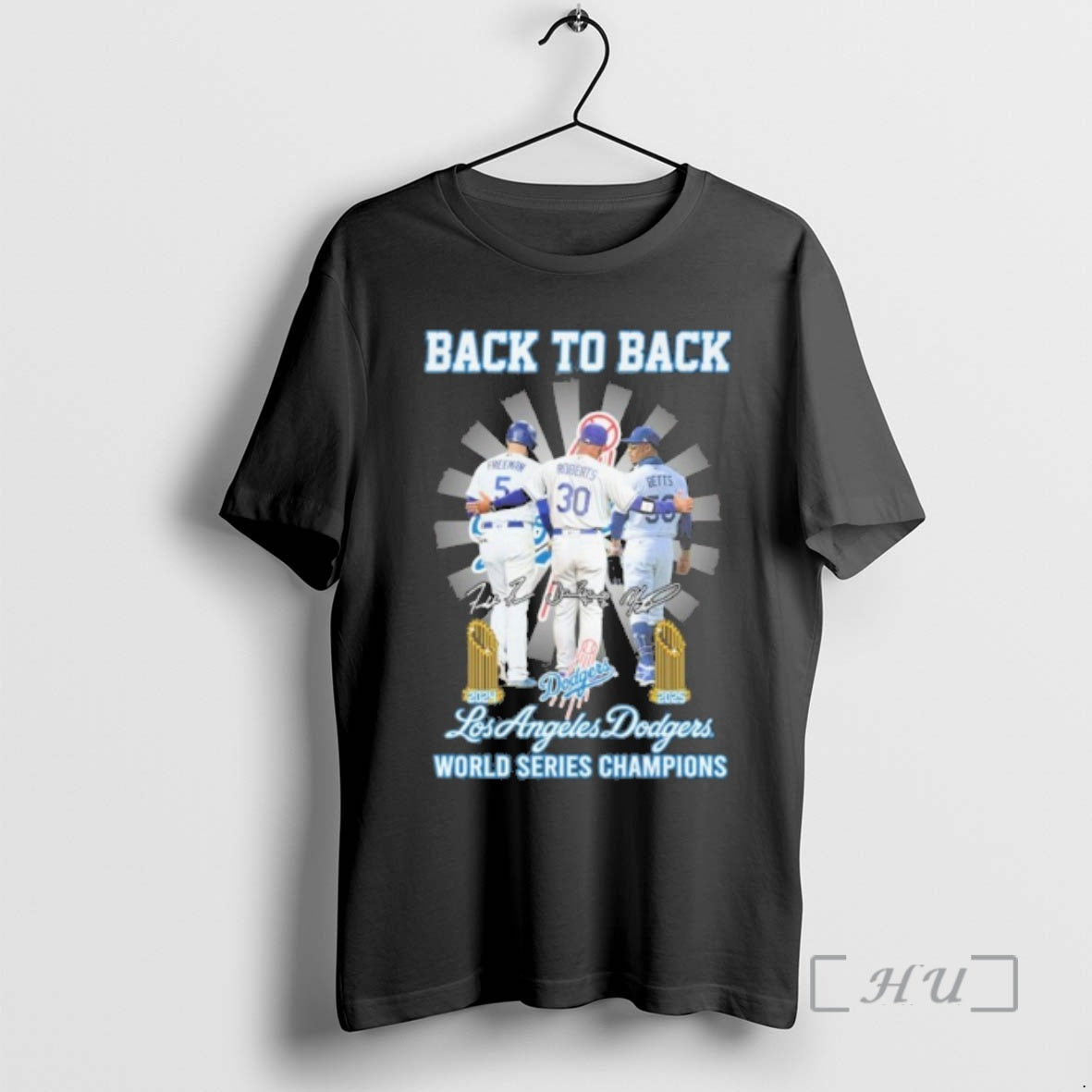 Officials Back To Back Player Signature Los Angeles Dodgers World Series Champions Premium T Shirts - T-Shirt, Sweatshirt, Hoodie