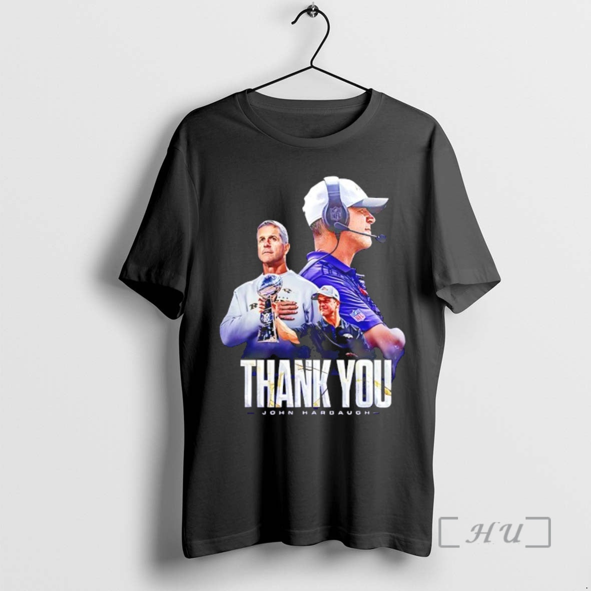 Officials Baltimore Ravens Coach Harbaugh Thank You For Everything 2026 - T-Shirt, Sweatshirt, Hoodie