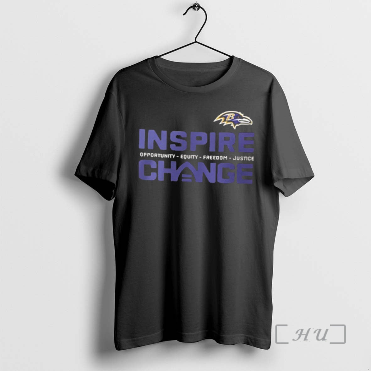 Officials Baltimore Ravens Inspire Change Ravens Opportunity Equity Freedom Justice 2 Sided Premium T Shirts - T-Shirt, Sweatshirt, Hoodie