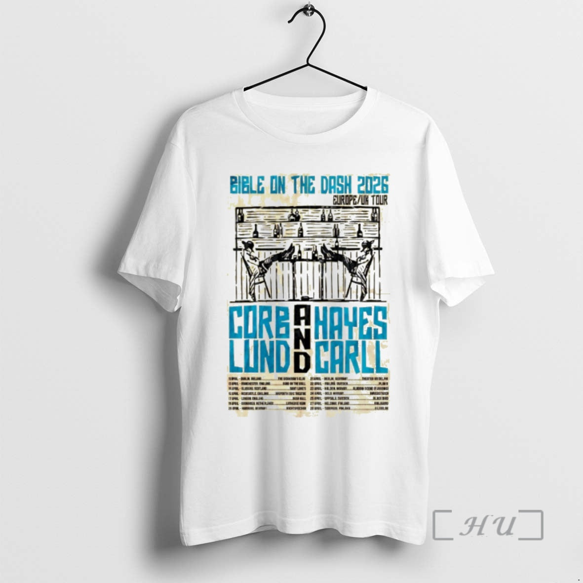 Officials Bible On The Dash Corb Lund And Hayes Carll Europe Uk Tour 2026 Premium - T-Shirt, Sweatshirt, Hoodie