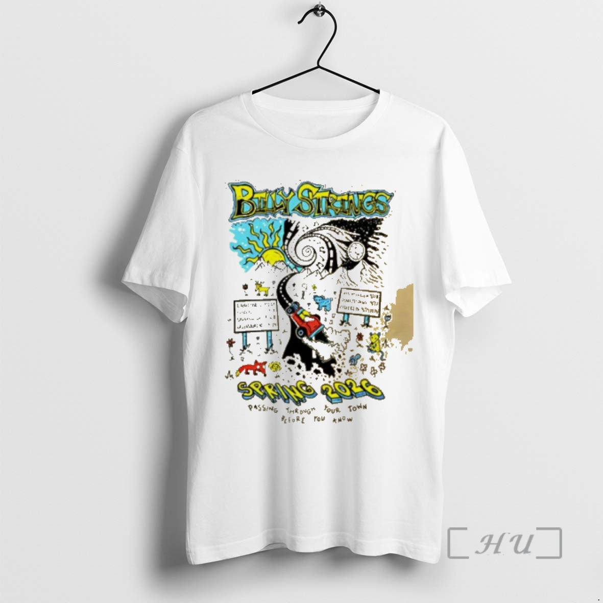 Officials Billy Strings Spring Tour 2026 Highway Hypnosis Passing Through Your Town Premium T Shirts - T-Shirt, Sweatshirt, Hoodie