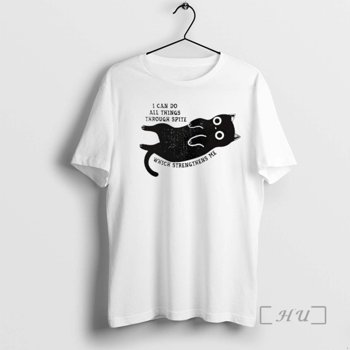 Officials Black Cat I Can Do All Things Through Spite Which Strengthens Me Premium - T-Shirt, Sweatshirt, Hoodie