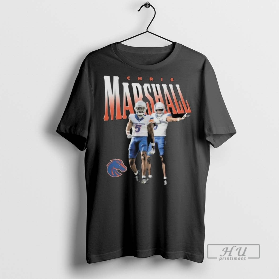 Officials Boise State Broncos Merch Chris Marshall Illustrated Football Long Sleve T Shirt - T-Shirt, Sweatshirt, Hoodie