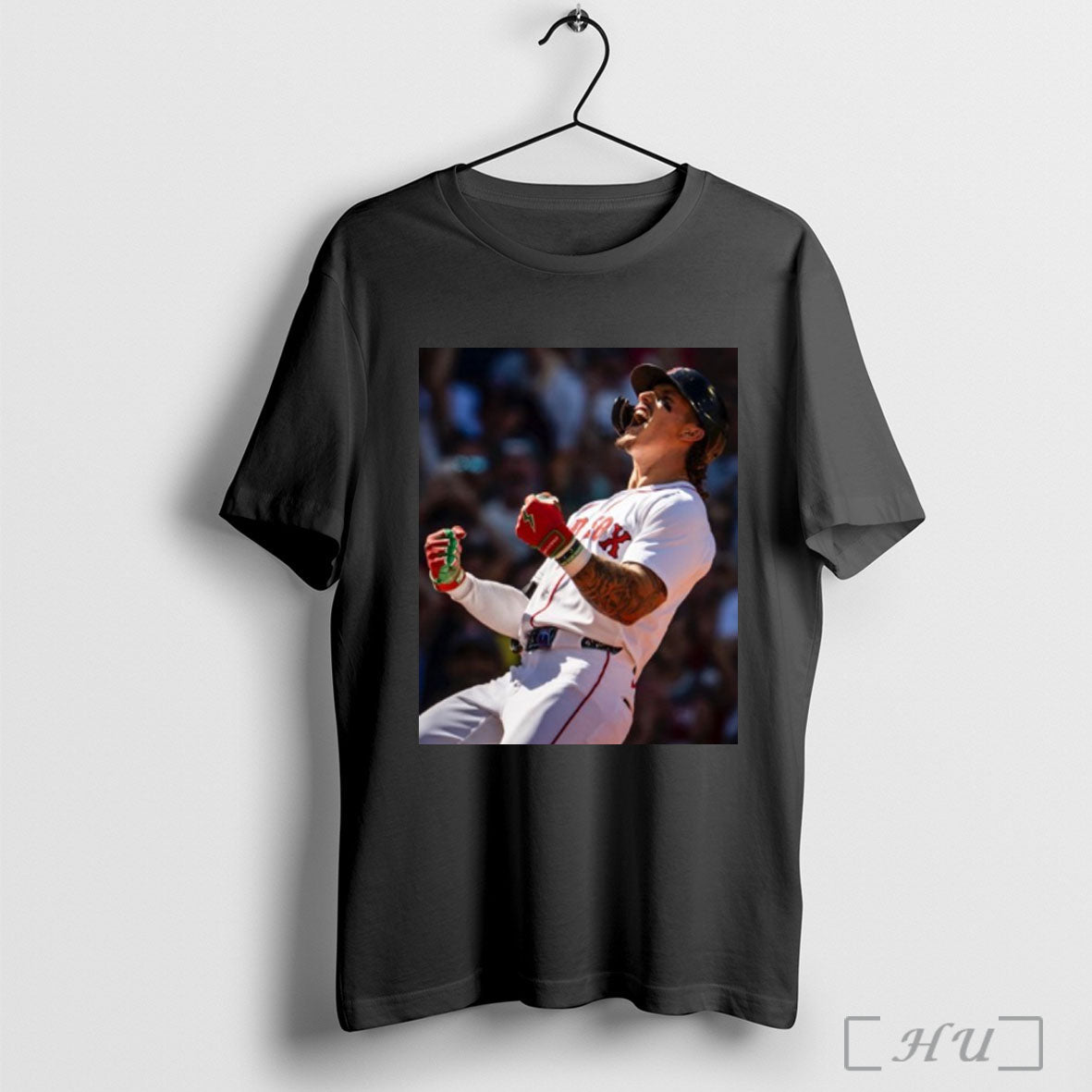 Officials Boston Red Sox Jarren Duran Celebration Pose Photo T Shirt Unisex T-shirt, Sweatshirt, Hoodie, Long Sleeve Tee - T-Shirt, Sweatshirt, Hoodie