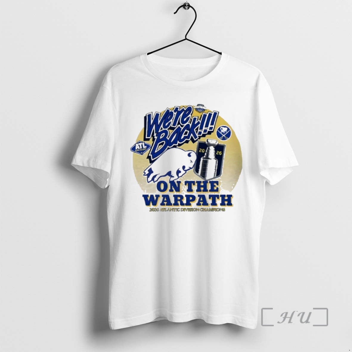 Officials Buffalo Sabres Hockey Atlantic Division 2026 Were Back On The Warpath Premium T Shirts - T-Shirt, Sweatshirt, Hoodie