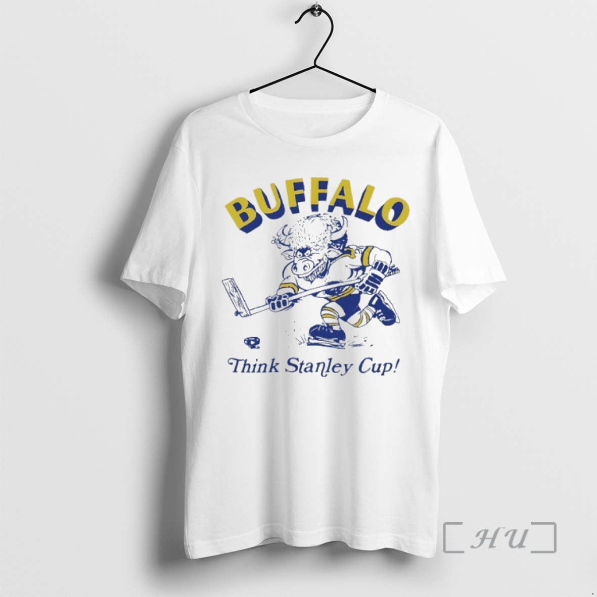 Officials Buffalo Sabres Hockey Think Stanley Cup Mascot Unisex T-shirt, Sweatshirt, Hoodie, Long Sleeve Tee - T-Shirt, Sweatshirt, Hoodie