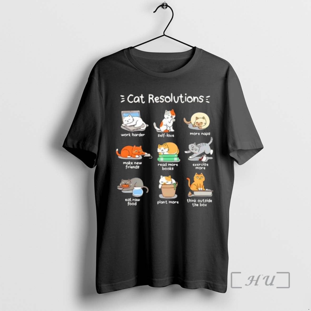 Officials Cat Resolutions Work Harder Self Love More Naps Make New Friends Premium T Shirts - T-Shirt, Sweatshirt, Hoodie