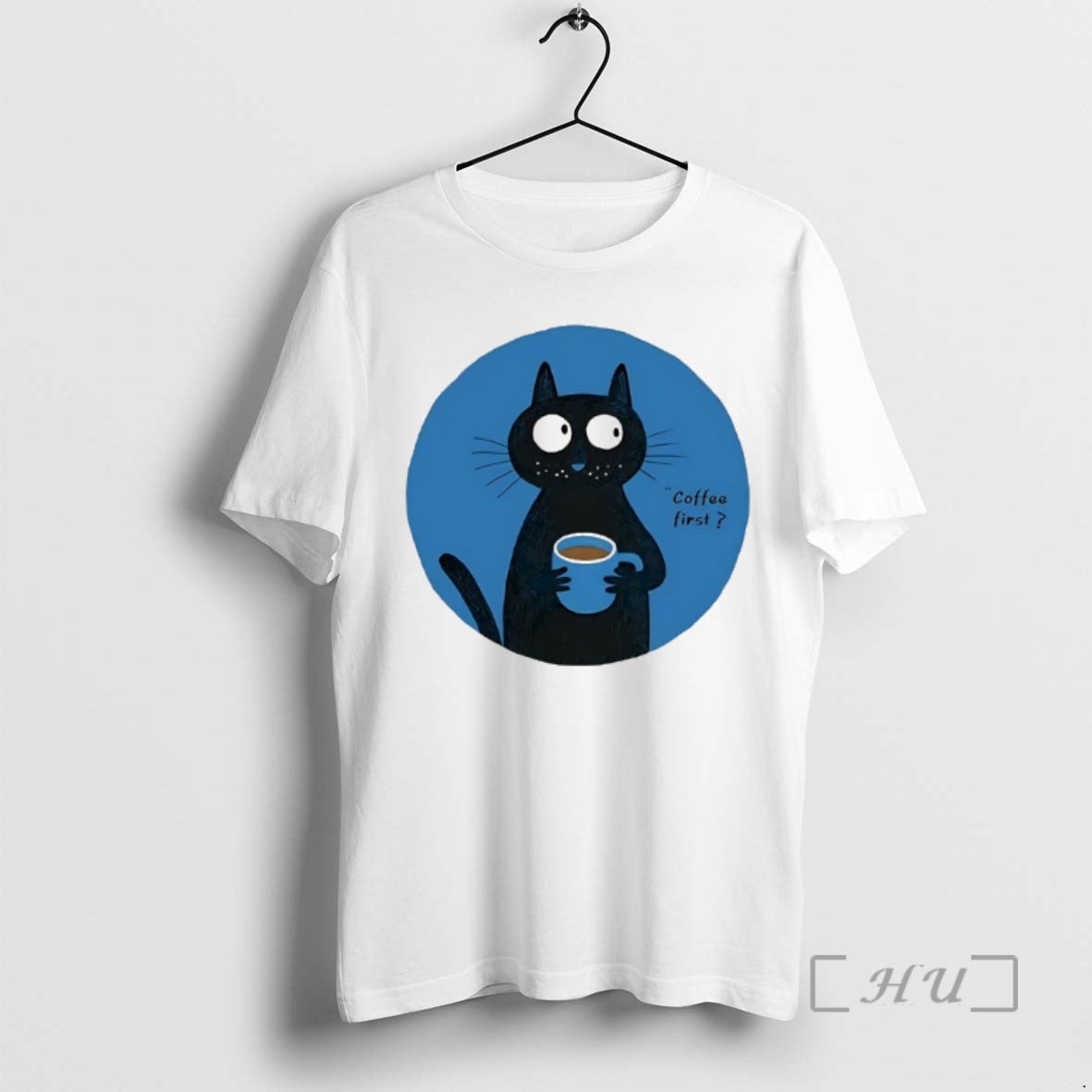 Officials Cat Coffee First Cartoon - T-Shirt, Sweatshirt, Hoodie