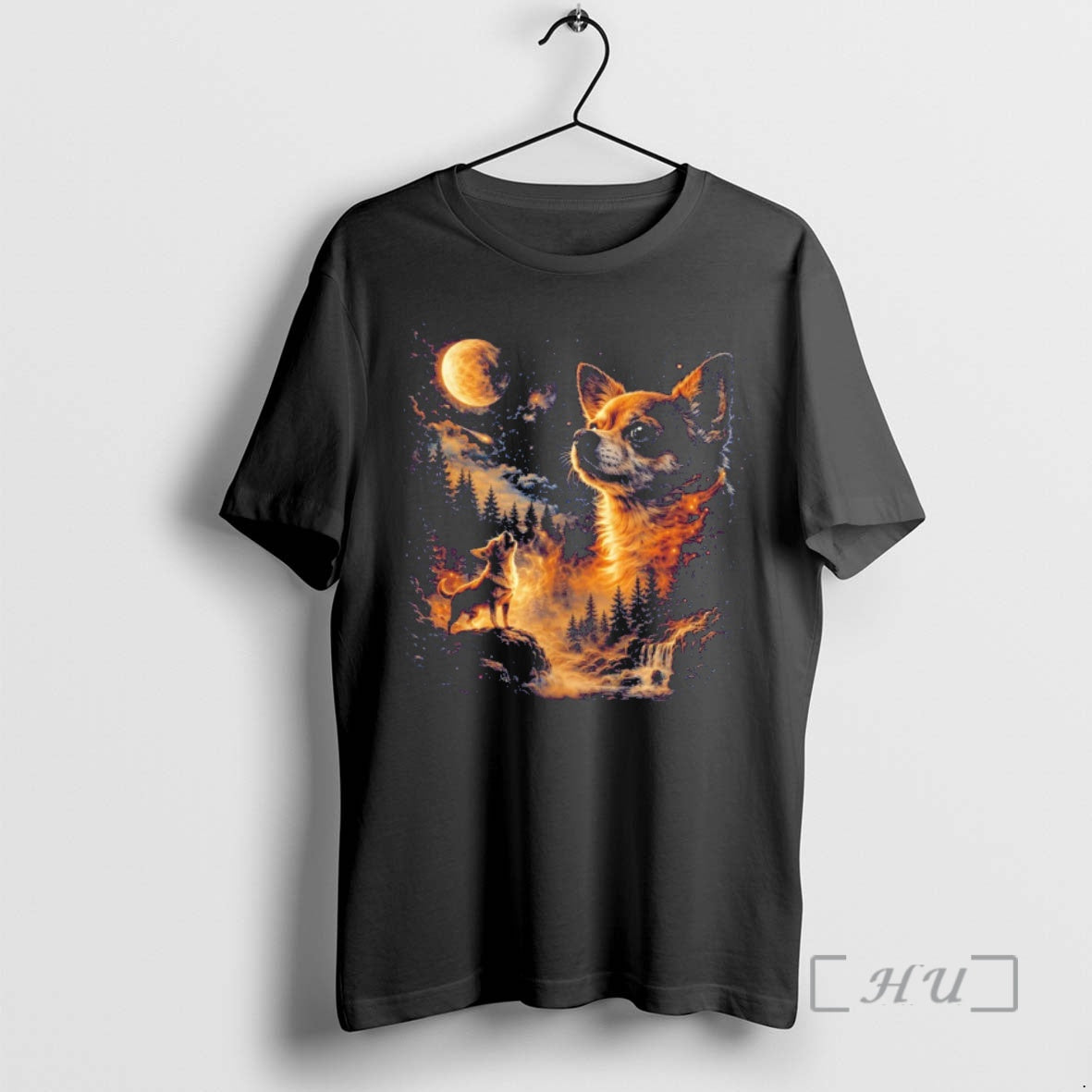 Officials Chihuahua Howling Moon Vintage 90s Wolf Spirit - T-Shirt, Sweatshirt, Hoodie