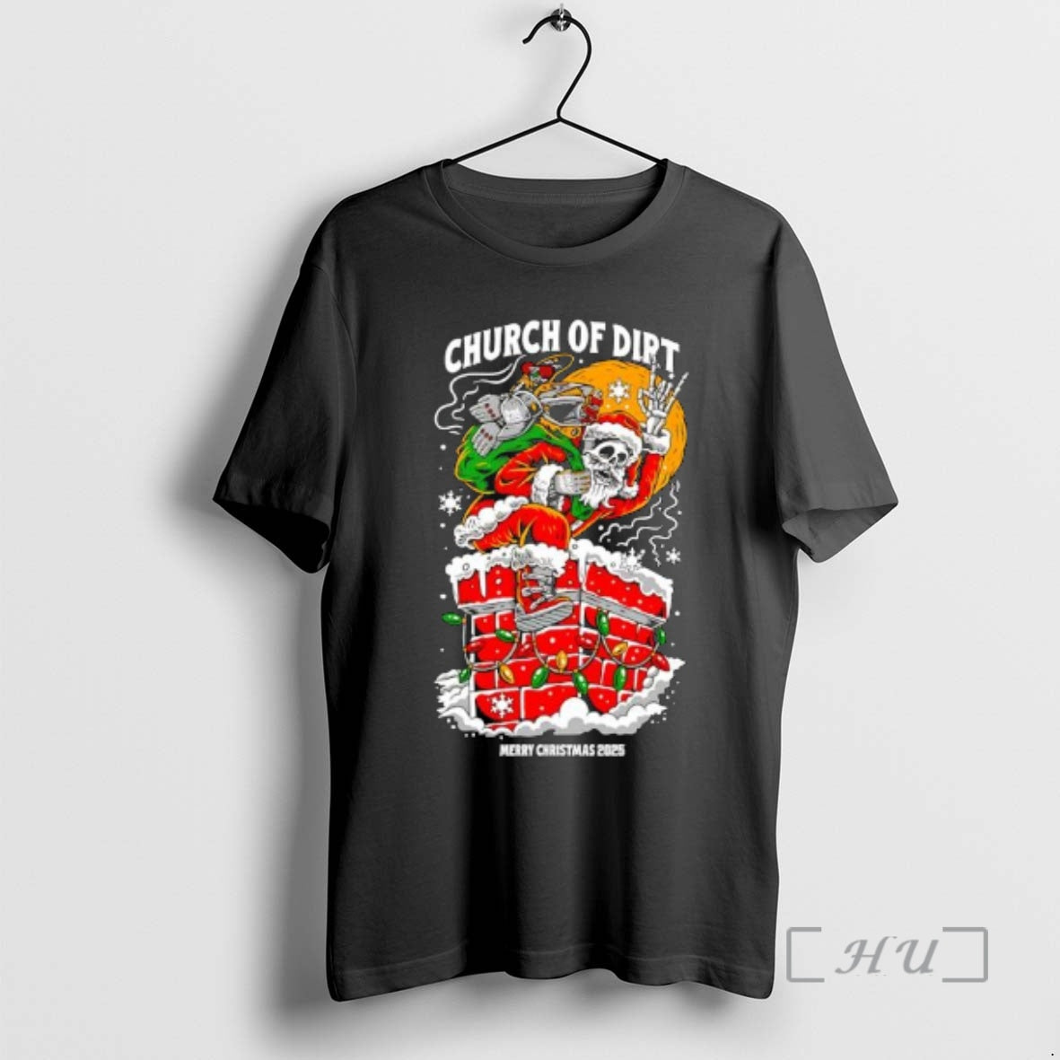 Officials Church Of Dirt Skeletal Santa Claus Merry Christmas 2025 - T-Shirt, Sweatshirt, Hoodie