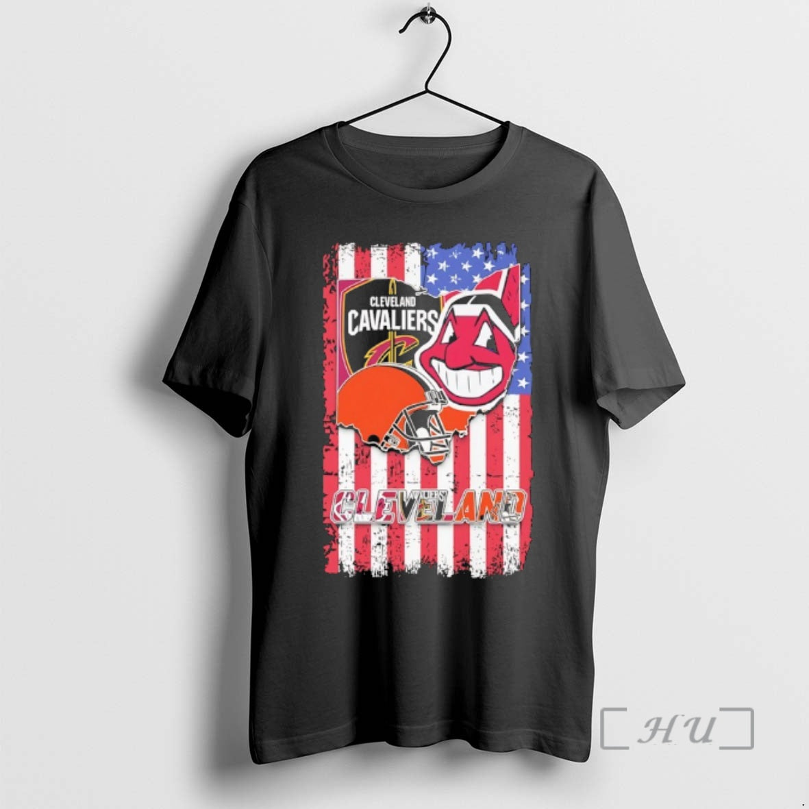 Officials Cleveland City Sports American Flag Logos 2026 Unisex T-shirt, Sweatshirt, Hoodie, Long Sleeve Tee - T-Shirt, Sweatshirt, Hoodie