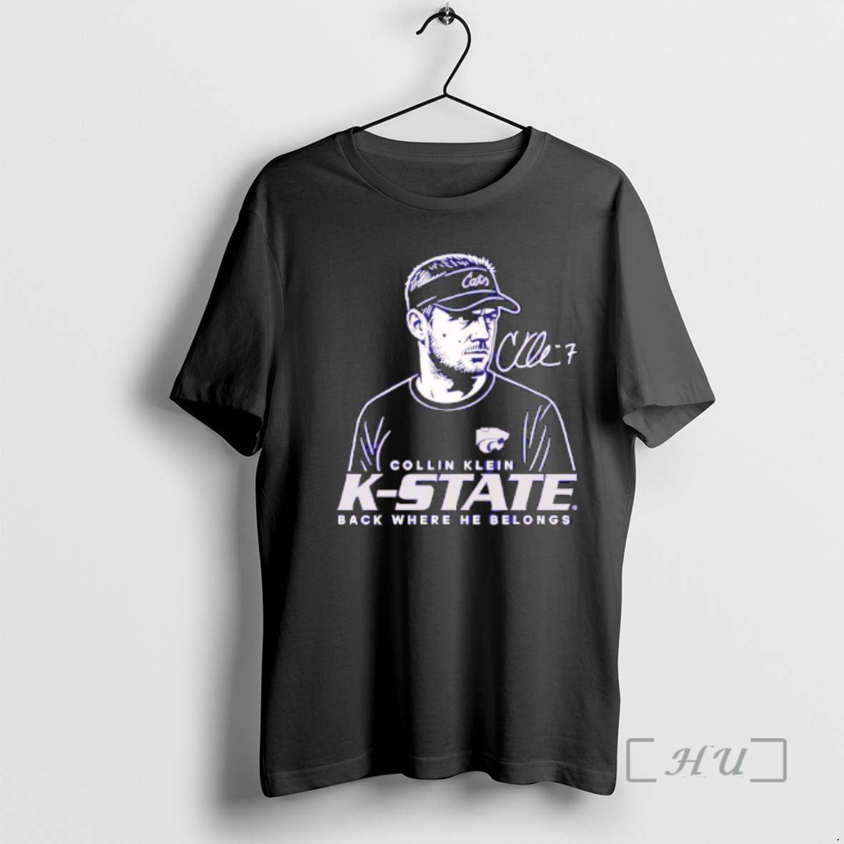 Officials Collin Klein K State Wildcats Caricature Signature - T-Shirt, Sweatshirt, Hoodie