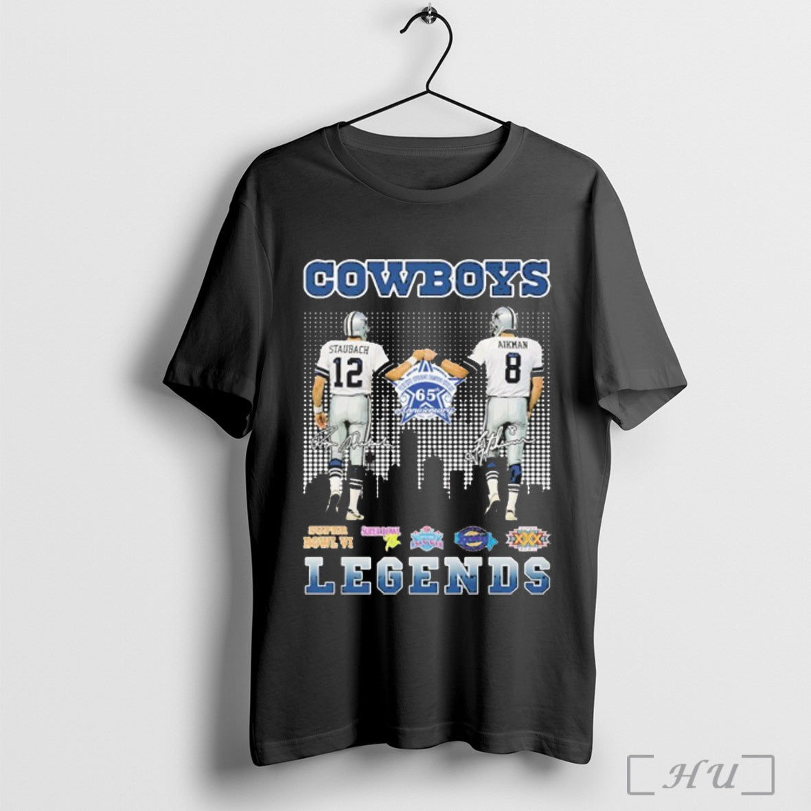 Officials Cowboys Staubach And Aikman Signature Legends T Shirt Unisex T-shirt, Sweatshirt, Hoodie, Long Sleeve Tee - T-Shirt, Sweatshirt, Hoodie