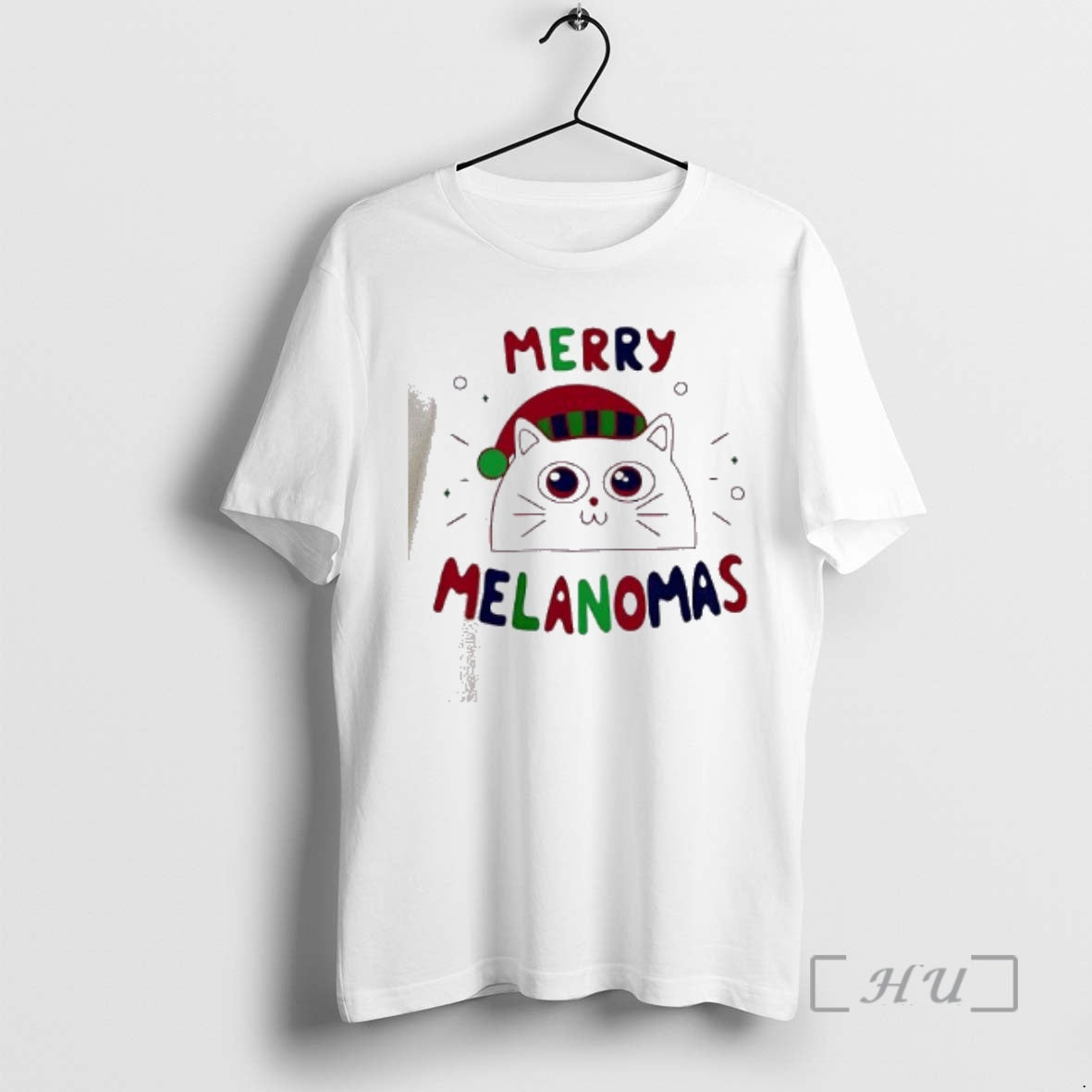 Officials Cute Santa Cat Melanomas Christmas - T-Shirt, Sweatshirt, Hoodie