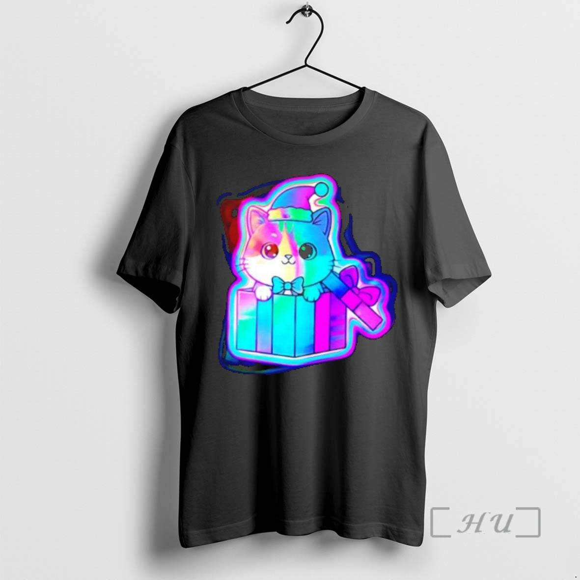 Officials Cute Christmas Cat Neon - T-Shirt, Sweatshirt, Hoodie