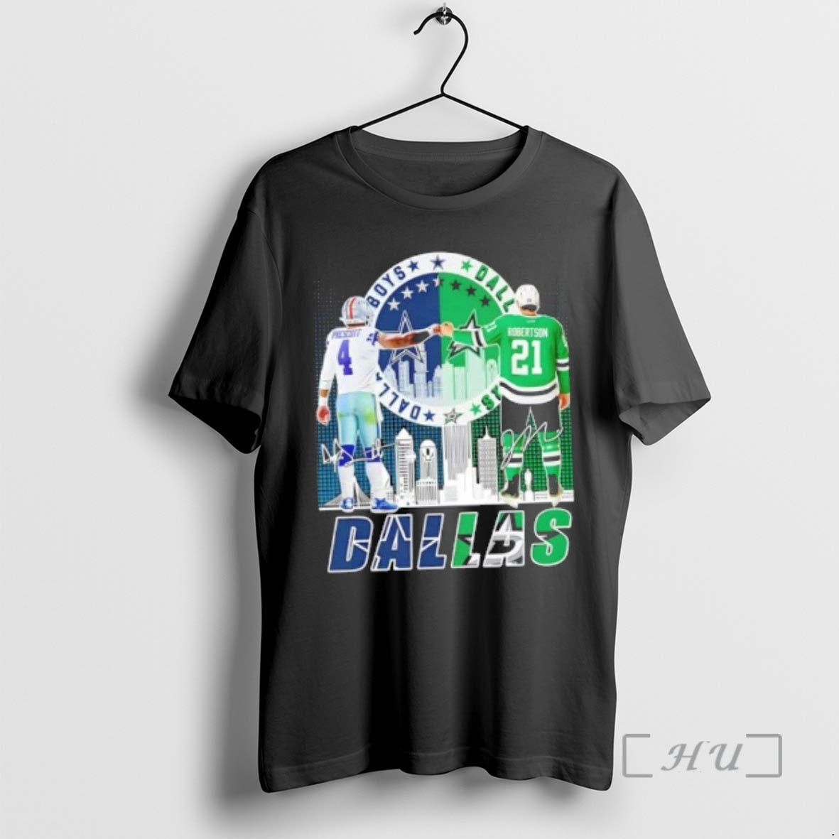 Officials Dallas City Sports Prescott Cowboys X Robertson Stars Skyline - T-Shirt, Sweatshirt, Hoodie