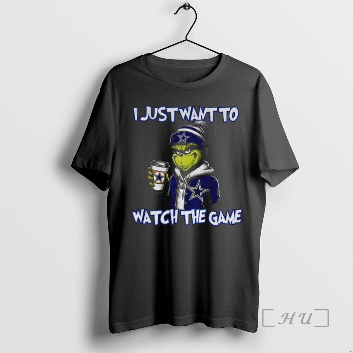 Officials Dallas Cowboys Grinch I Just Want To Watch The Game Christmas Premium T Shirts - T-Shirt, Sweatshirt, Hoodie