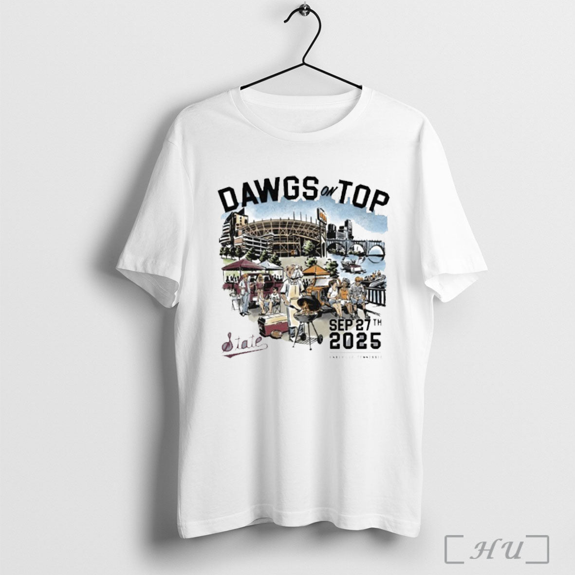 Officials Dawgs On Top Tennessee Vs Mississippi State Game Day 2025 T Shirt Unisex T-shirt, Sweatshirt, Hoodie, Long Sleeve Tee - T-Shirt, Sweatshirt, Hoodie