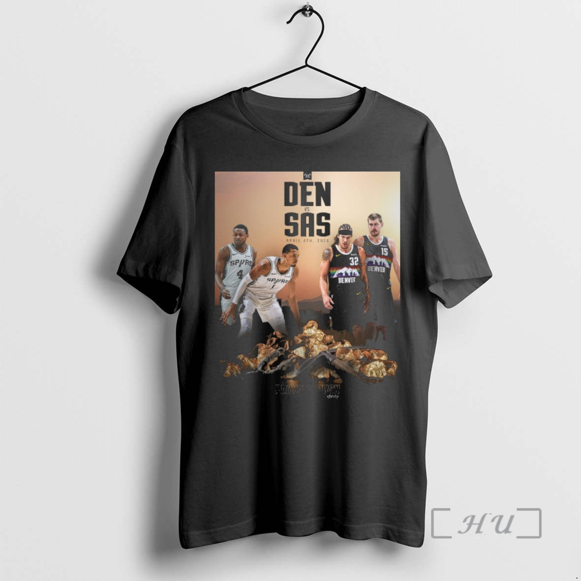 Officials Denver Nuggets Vs San Antonio Spurs April 4th 2026 Playoff Push Premium T Shirts - T-Shirt, Sweatshirt, Hoodie