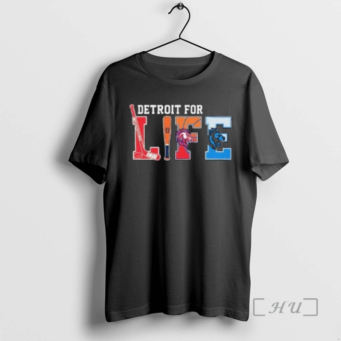 Officials Detroit For Life Sports Teams Tigers Lions Red Wings Pistons Circle Black Premium - T-Shirt, Sweatshirt, Hoodie