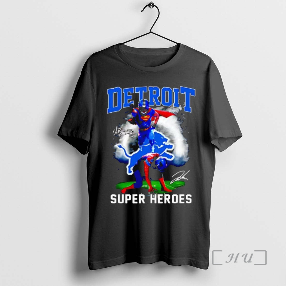Officials Detroit Lions Super Heroes Stars Player Signature - T-Shirt, Sweatshirt, Hoodie