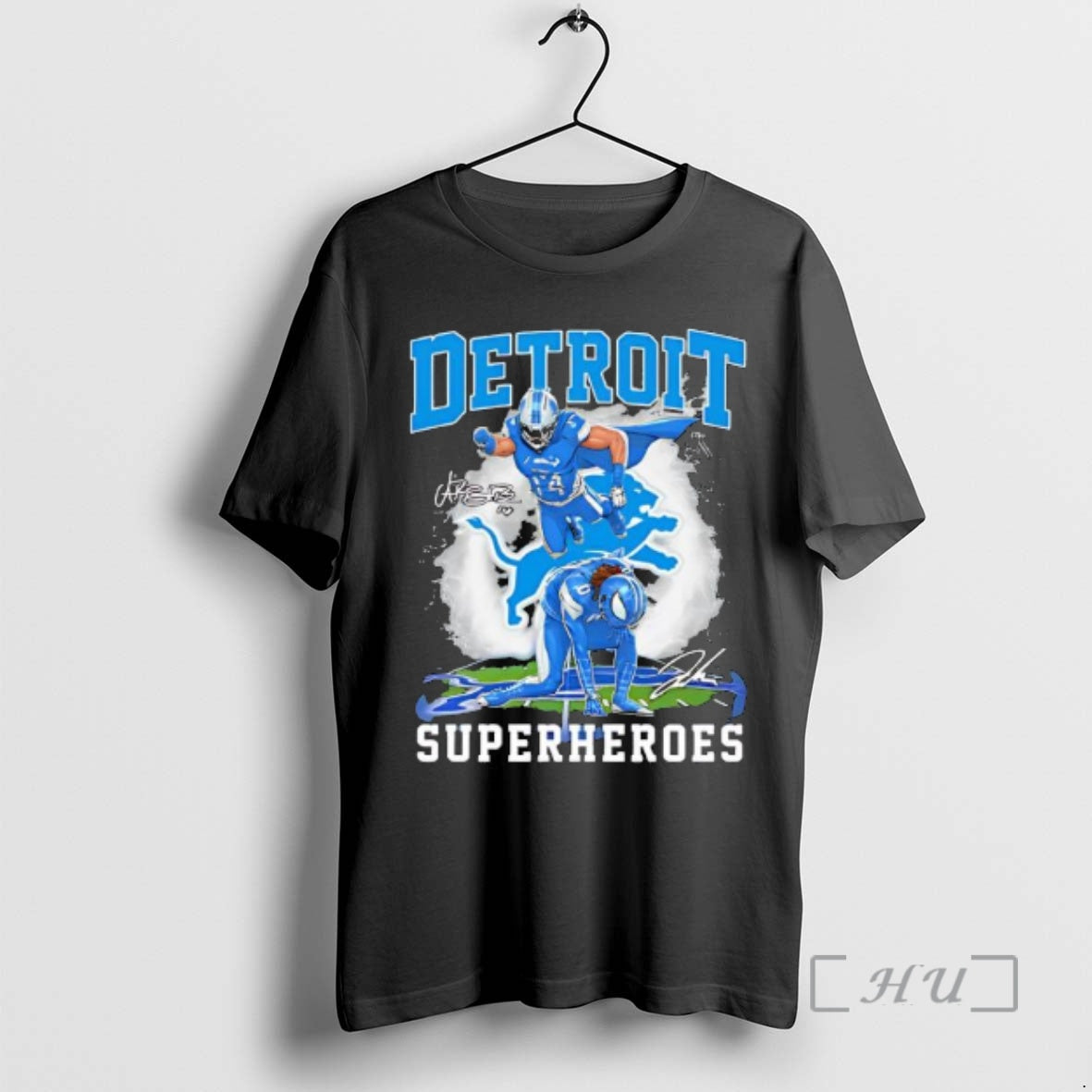 Officials Detroit Superheroes Barry Sanders Signatures - T-Shirt, Sweatshirt, Hoodie