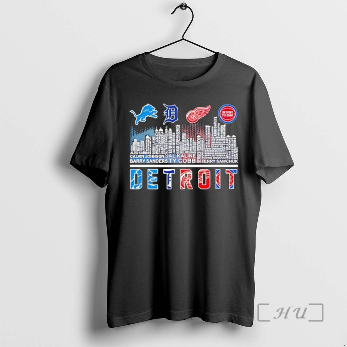 Officials Detroit Sports Lions X Tigers X Red Wings X Pistons Skyline City Teams And - T-Shirt, Sweatshirt, Hoodie