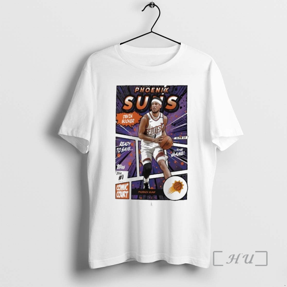 Officials Devin Booker Phoenix Suns Topps Comic Unisex T-shirt, Sweatshirt, Hoodie, Long Sleeve Tee - T-Shirt, Sweatshirt, Hoodie